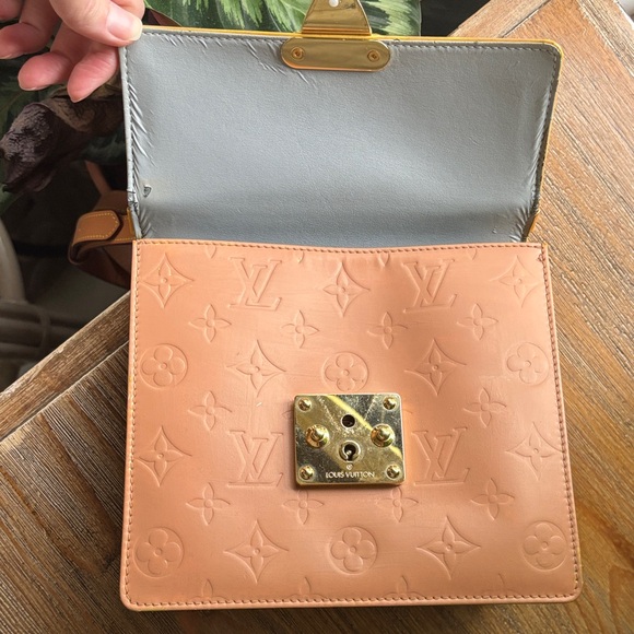 Louis Vuitton Spring Street Bag Peach Painted Vernis Vachetta Crossbody Bag Gold - Picture 12 of 16